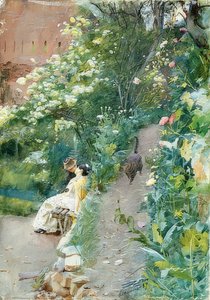 I trädgården på Alhambra. 1887 av Anders Leonard Zorn