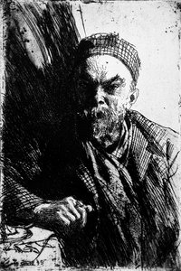 Porträtt av poeten Paul Verlaine 1844-1896, 1895 av Anders Leonard Zorn