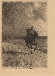 Storm Stormen, 1891. av Anders Leonard Zorn