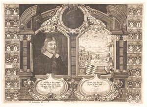 Johan Brockenhuus och scen med evangelisten Matteus. Till begravningspredikan av Anders Ottesen
