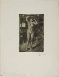 Anna gör sitt hår av Anders Leonard Zorn
