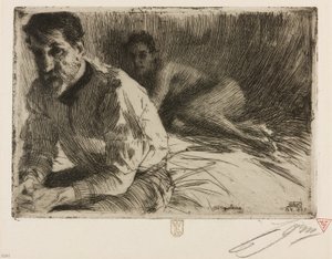 Augustus Saint Gaudens II (Saint Gaudens och hans modell) av Anders Leonard Zorn