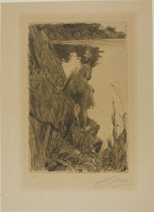 Badande (kväll) III av Anders Leonard Zorn