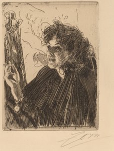 Flicka med cigarett av Anders Leonard Zorn