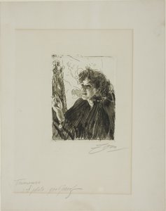 Flicka med en cigarett II av Anders Leonard Zorn