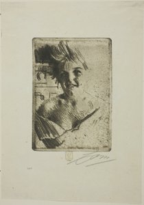 Skrattande modell I av Anders Leonard Zorn