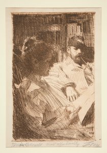 Reading (Mr. & Mrs. Charles Deering) av Anders Leonard Zorn