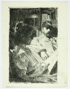 Reading (Mr. och Mrs. Ch. Deering) av Anders Leonard Zorn