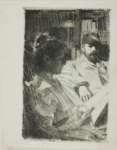 Reading (Mr. och Mrs. Ch. Deering) av Anders Leonard Zorn