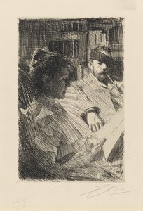 Läsning. Herr och fru Charles Deering av Anders Zorn
