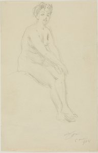 Sittande Kvinna Naken av Anders Leonard Zorn