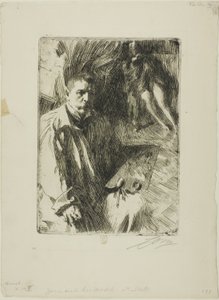 Självporträtt med Model II av Anders Leonard Zorn