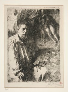 Självporträtt med modell II av Anders Zorn