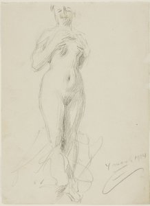 Stående Kvinna Naken av Anders Leonard Zorn