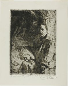 Zorn och hans modell av Anders Leonard Zorn