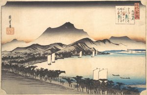 Klart väder i Awazu, 1800-talet. av Ando Hiroshige