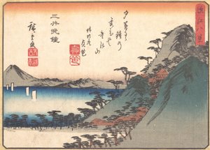 Evening Bell at Miidera Temple, från serien Eight Views of Omi...ca. 1834-35. av Ando Hiroshige
