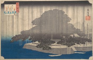 Kvällsregn på Karasaki Pine. av Ando Hiroshige