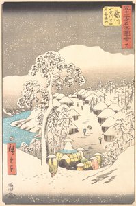 Fujikawa, en by i bergen som tidigare kallades Miyajiyama, 1855., 1855.