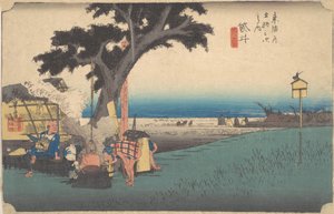Fukuroi, på tehuset? 1834. , mygga. 1834. av Ando Hiroshige