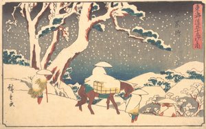 Gyosho Tokaido: Är det bra? 1842. , mygga. 1842. av Ando Hiroshige