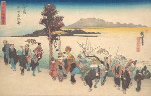 Imamiya eller Ebisu? 1828. , mygga. 1828. av Ando Hiroshige