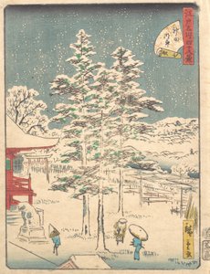 Kanda Temple Snow, 1861, 1861. av Ando Hiroshige