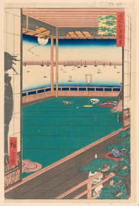 Moon Cape (Tsuki-no-Misaki) från serien en hundra berömda vyer över Edo av Ando Hiroshige