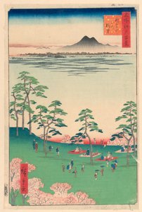 Utsikt norrut från Asuka Hill (Asuka-yama Kita no Chobo) Från serien Hundra berömda vyer av Edo av Ando Hiroshige