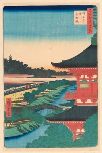 Pagoda of Zojoji Temple, Akabane (Zojoji-to, Akabane) Från serien Hundra vyer av Edo av Ando Hiroshige