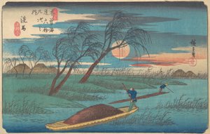 Senba Station, ca. 1836., ca. 1836. av Ando Hiroshige
