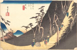 Station Tjugosex: Nissaka, Sayo no Nakayama, från de femtiotre stationerna i..., ca. 1833-34. av Ando Hiroshige