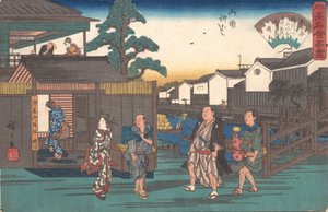 På Ume-sidan vid Rokuni Yanagibashi, va? 1835-42. , mygga. 1835-42. av Ando Hiroshige