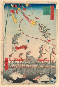Staden välmående med Tanabata-festivalen (Shichu han-ei, Tanabata matsuri) Från serien Hundra utsikter över Edo av Ando Hiroshige