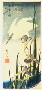 White Heron and Iris, 1833 av Ando Hiroshige
