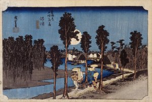 Skymningsscen i Numazu, #13 (träblockstryck) av Ando or Utagawa Hiroshige