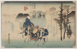 Morgondimma av Ando or Utagawa Hiroshige