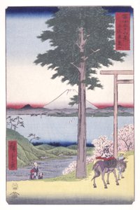 Berget Rokuso i Kazusa-provinsen (Kazusa Rokusozan) (trätryck i färg) av Ando or Utagawa Hiroshige