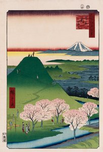 New Fuji, Meguro, från serien "One Hundred Views of Famous Places in Edo" av Ando or Utagawa Hiroshige