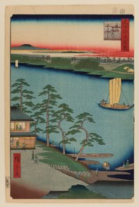Niijuku färja av Ando or Utagawa Hiroshige