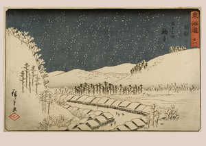 Nr. 21 Mariko, Edo-perioden, ca 1840 (träsnitt på papper) av Ando or Utagawa Hiroshige