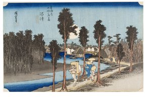 Numazu: Skymning från serien De femtiotre stationerna på Tokaido, ca 1831-1834 (träsnitt på papper) av Ando or Utagawa Hiroshige