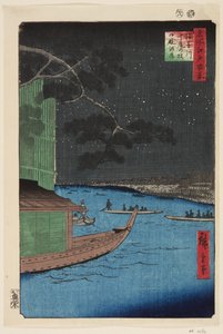 Pineo f Sutsu kontaktens plan d Asakusa River (Matsu häst och svältdöd för Asakusa flodförsvar) av Ando or Utagawa Hiroshige