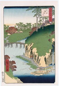 River of Waterfalls, Oji, från serien "One Hundred Views of Famous Places in Edo" av Ando or Utagawa Hiroshige