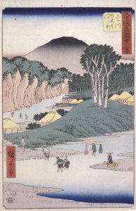 Station 27, Kakegawa (träblock i färg) av Ando or Utagawa Hiroshige