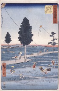 Station 28, Fukuroi (träblock i färg) av Ando or Utagawa Hiroshige