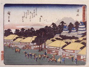 Station 30, Hamamatsu (trätryck i färg) av Ando or Utagawa Hiroshige