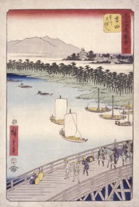 Station 35, Yoshida; Kyoka Tokaido Series (colour woodblock print) av Ando or Utagawa Hiroshige