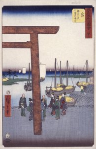 Station 42, Miya (trätryck i färg) av Ando or Utagawa Hiroshige