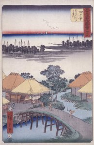 Station 44, Yokkaichi (träblock i färg) av Ando or Utagawa Hiroshige